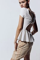 Open-back Peplum Top