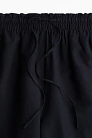 Linen-Blend Crop Pants