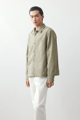 Regular Fit Cotton twill overshirt