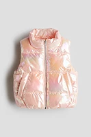 Iridescent puffer gilet