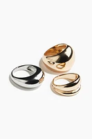 3-pack Chunky Rings