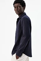 Regular-Fit Linen-Blend Shirt