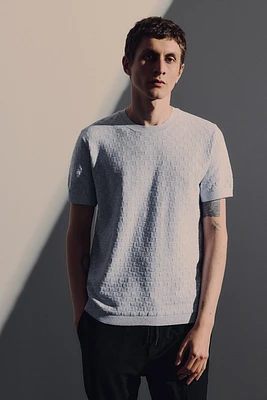 T-shirt Coupe Classique en maille fantaisie