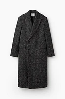 Wool-Blend Double-Breasted Tweed Coat