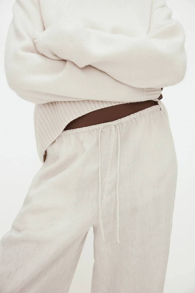 Wide-leg Linen Pants