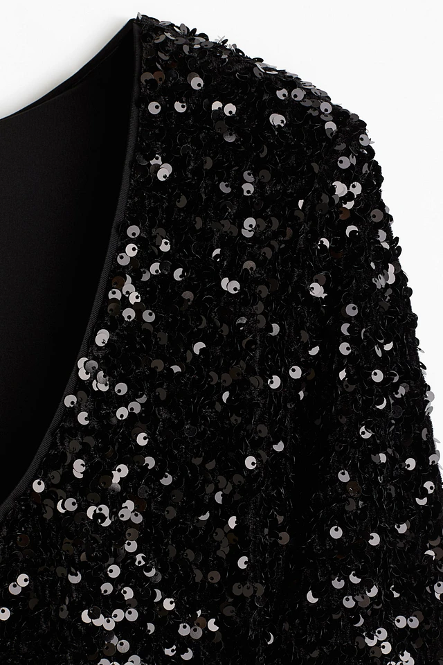 h&m glitter dress with bow Bow Sequin Mini Dress main image 0