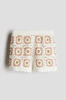Cotton crochet shorts