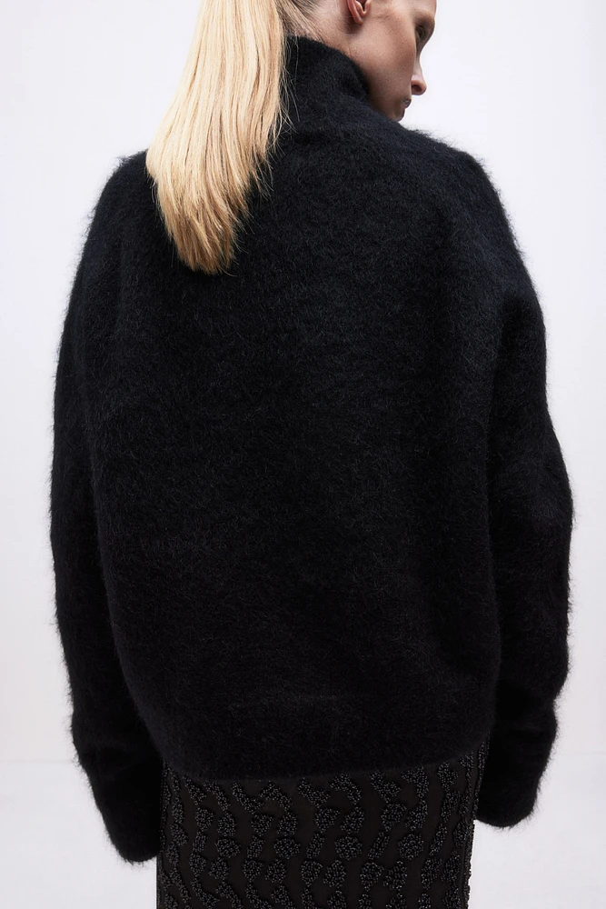 Mohair-Blend Mock Turtleneck Sweater