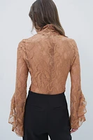 Mock Turtleneck Lace Top