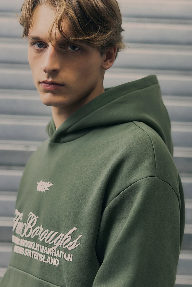 Loose-Fit Printed Hoodie