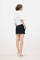 Wool-Blend Tailored Mini Skirt