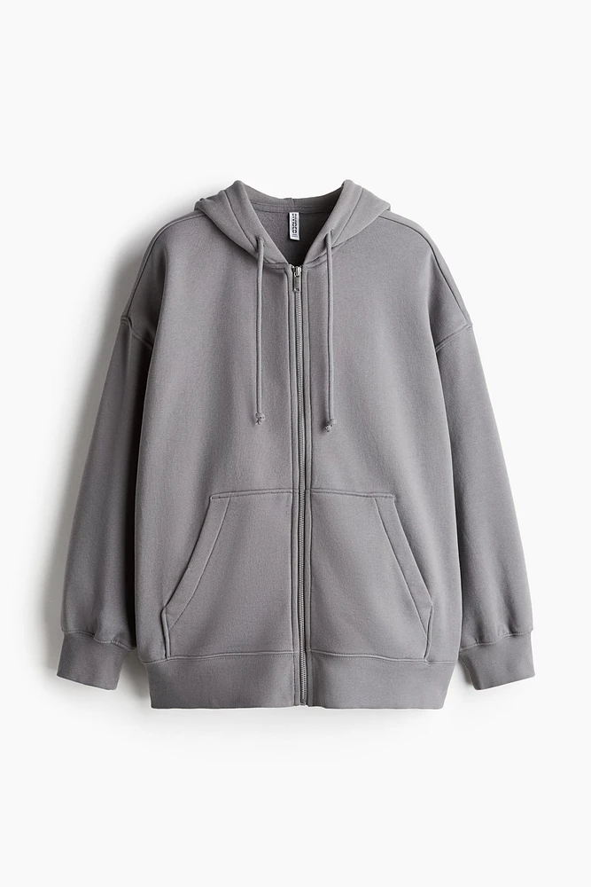 Veste Grande Taille à glissière avec capuchon