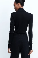 Ribbed Turtleneck Top