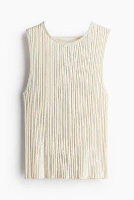 Débardeur en tricot côtelé avec laçage