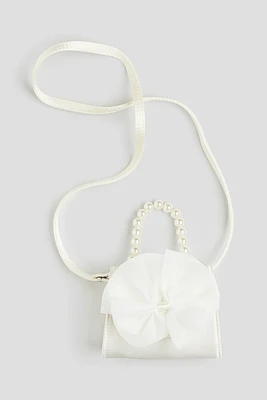 Bow-detail Satin Shoulder Bag