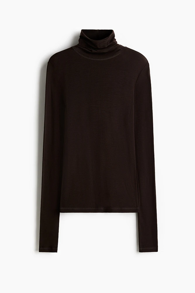 Wool Turtleneck Top