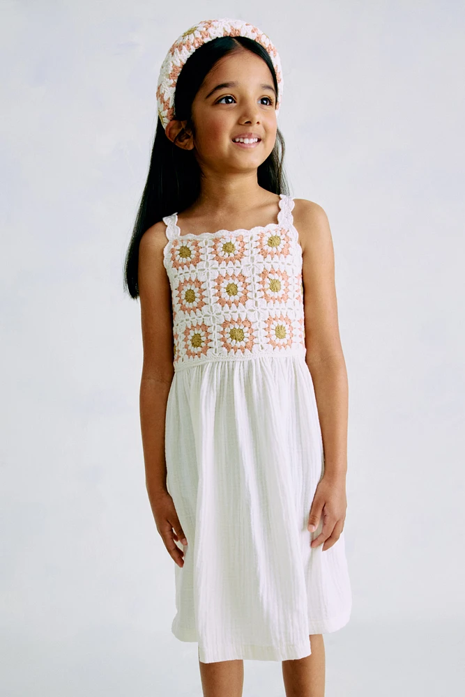 Cotton Crochet-Look Dress