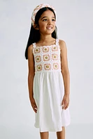 Cotton Crochet-Look Dress