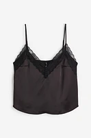 Lace-trimmed Satin Camisole Top