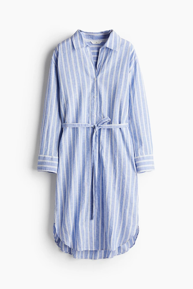 Linen-blend Shirt Dress