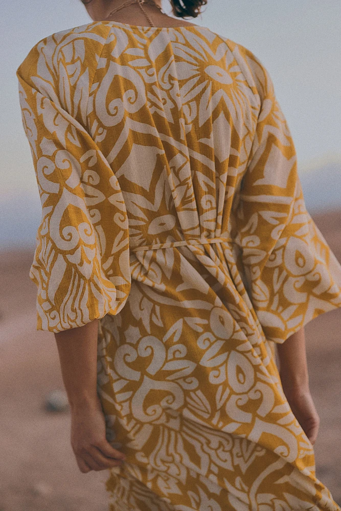 Tie-belt Crêpe Dress
