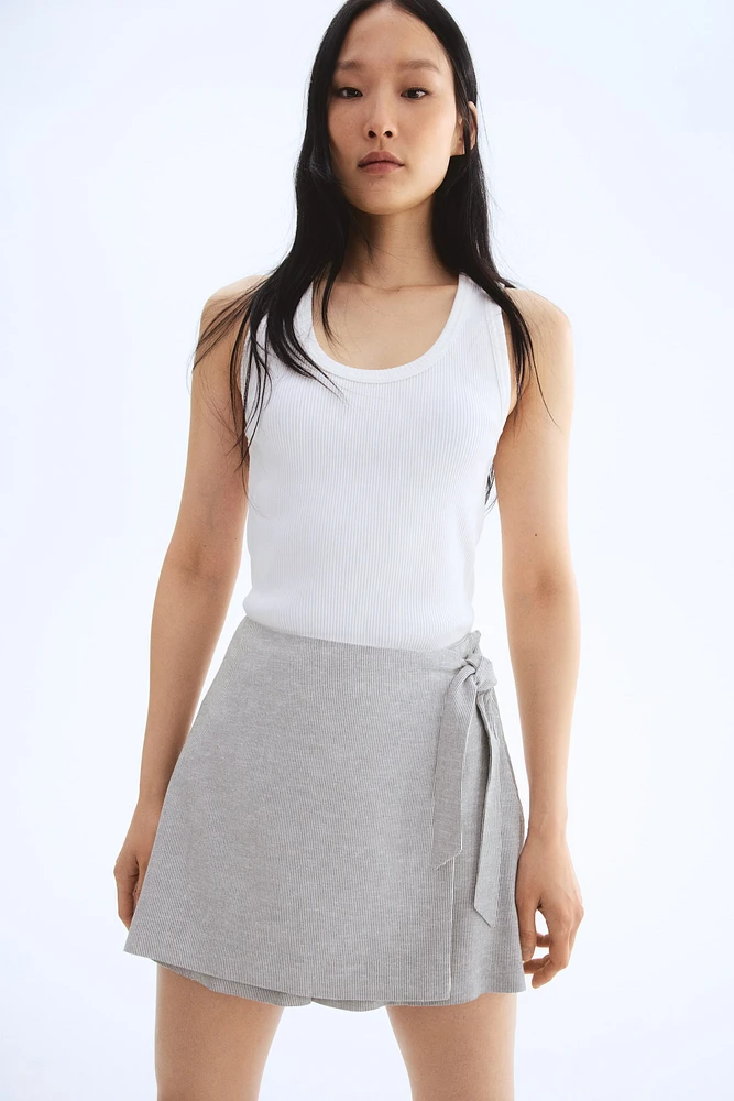 Jupe-short en lin mélangé