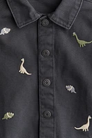 Embroidered-Detail Canvas Shirt