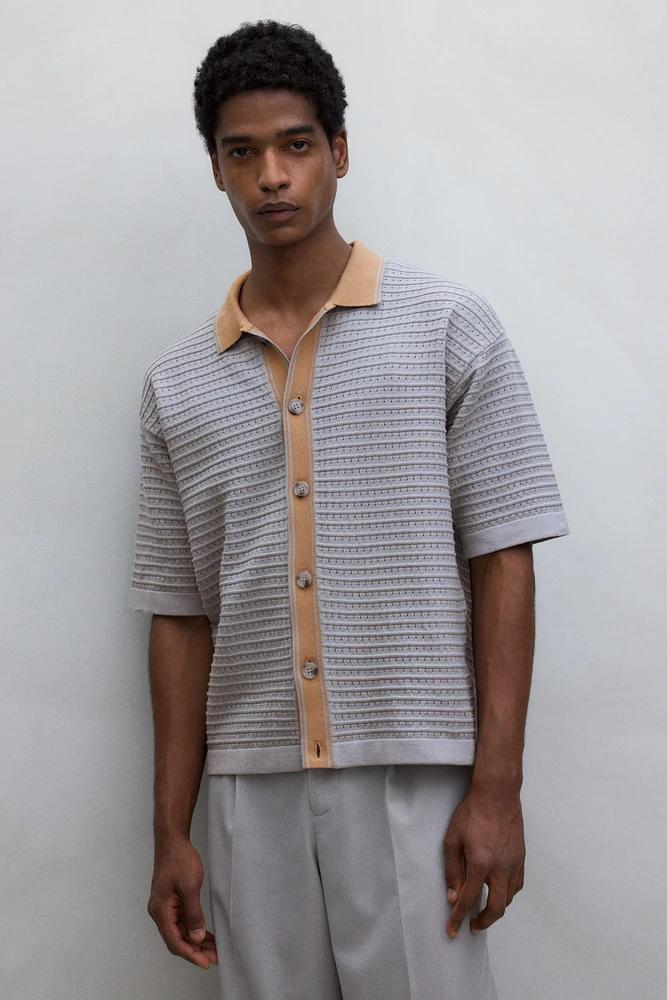 Regular Fit Pointelle-Knit Shirt