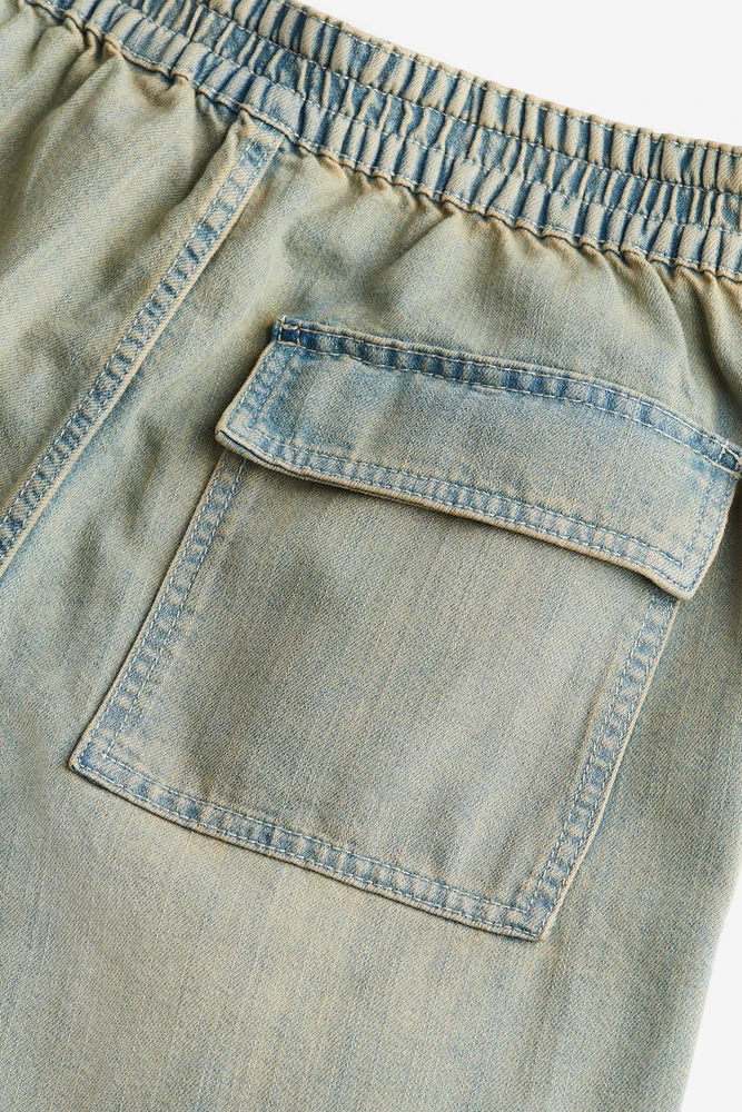 Denim Parachute Pants