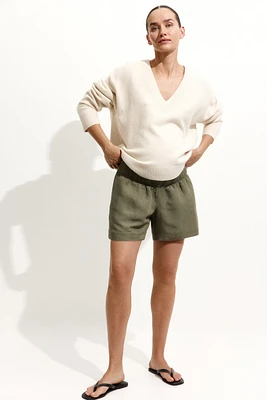 Short MAMA en lin mélangé