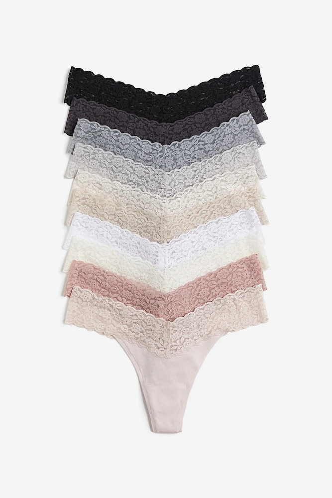 10-pack Lace Thong Briefs