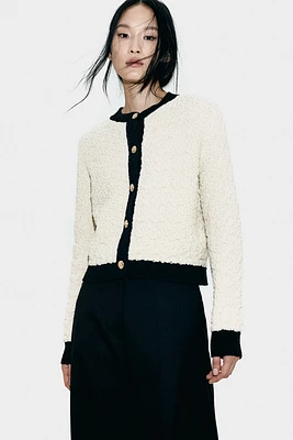 Textured-Knit Cardigan