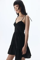 Poplin Dress with Tie-Top Shoulder Straps