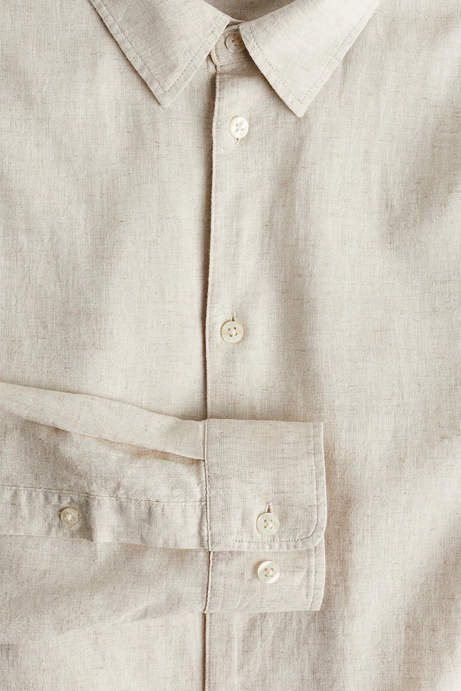 Regular Fit Linen-blend Shirt