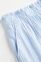 Crinkled Cotton Shorts