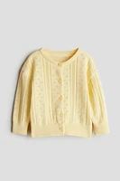 Pattern-knit Cotton Cardigan