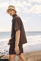 Cotton pyjama shirt and shorts