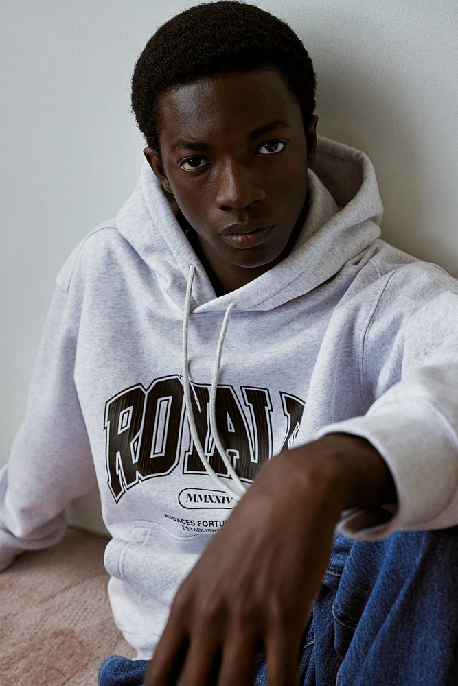 Loose Fit Printed Hoodie