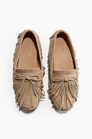 Fringed Suede Loafers