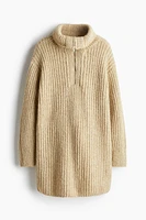 1/4-Zip Rib-Knit Dress