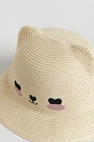 Ear-topped Straw Hat