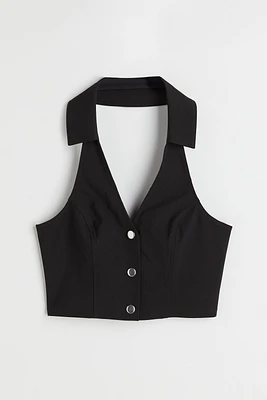 Halterneck Top with Collar