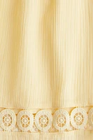 High-Waist Lace-Inset Drawstring Shorts