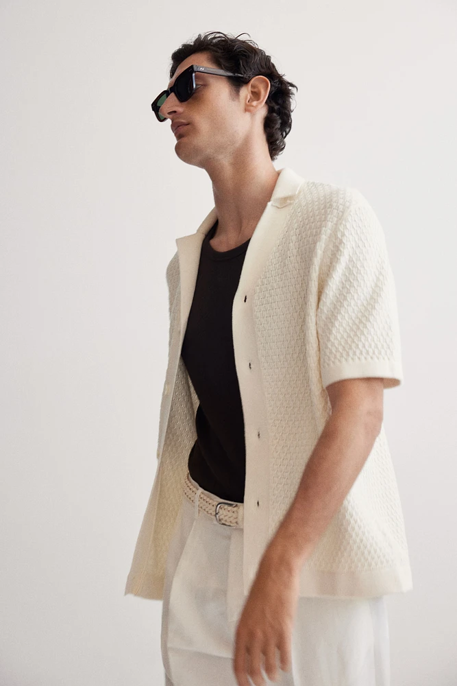 Chemise classique en tricot texturé