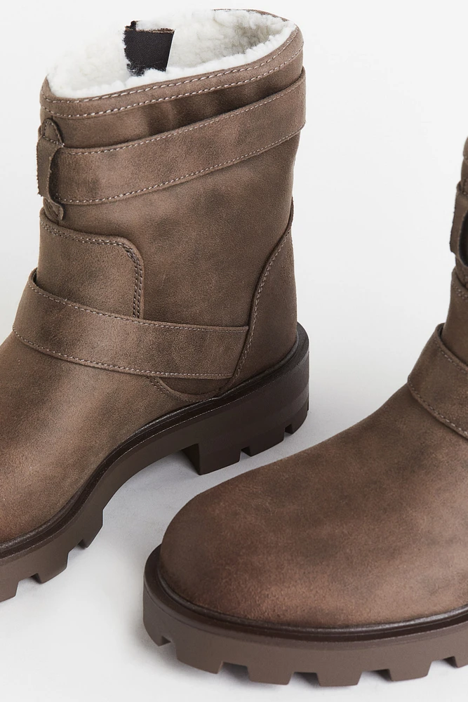 Teddy-lined Biker Boots