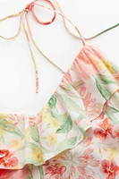 Flounce-trimmed Camisole Dress