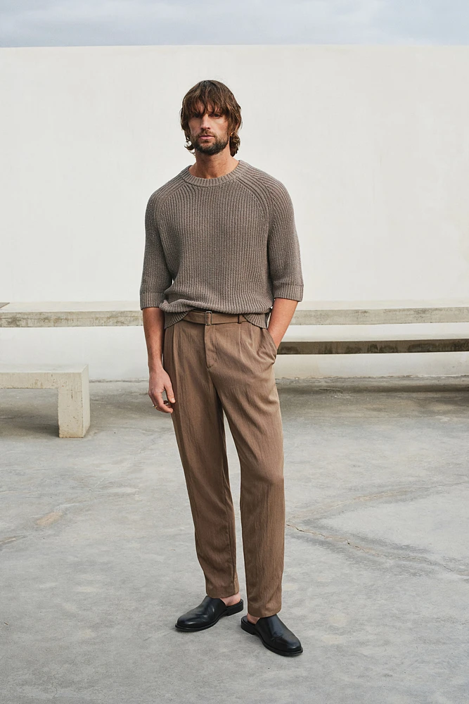 Regular-Fit Short-Sleeved Sweater