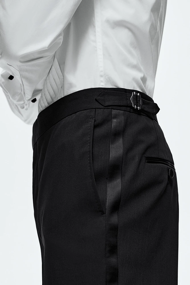 Slim Fit Wool-Blend Tuxedo Pants