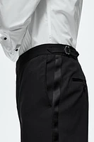 Slim Fit Wool-Blend Tuxedo Pants