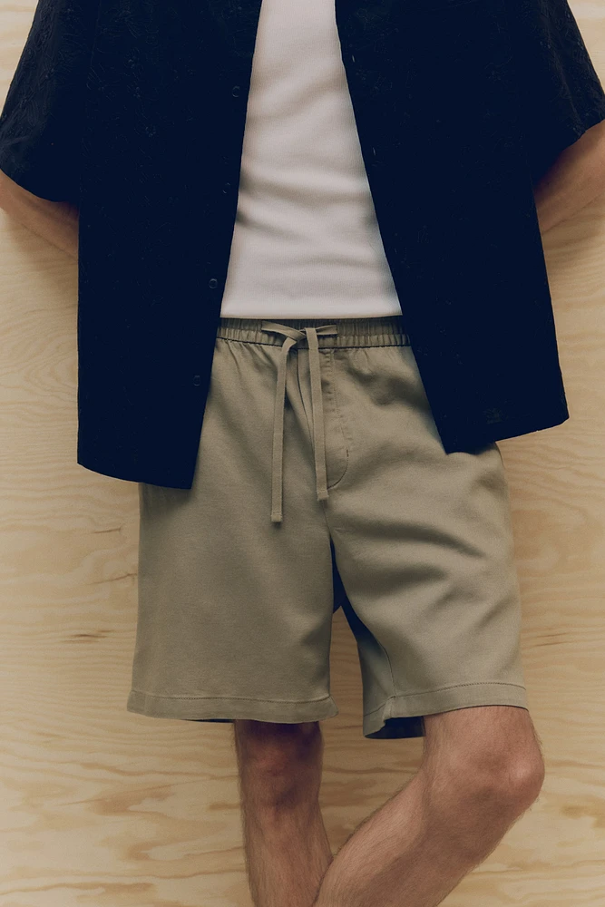 Short décontracté en lin mélangé